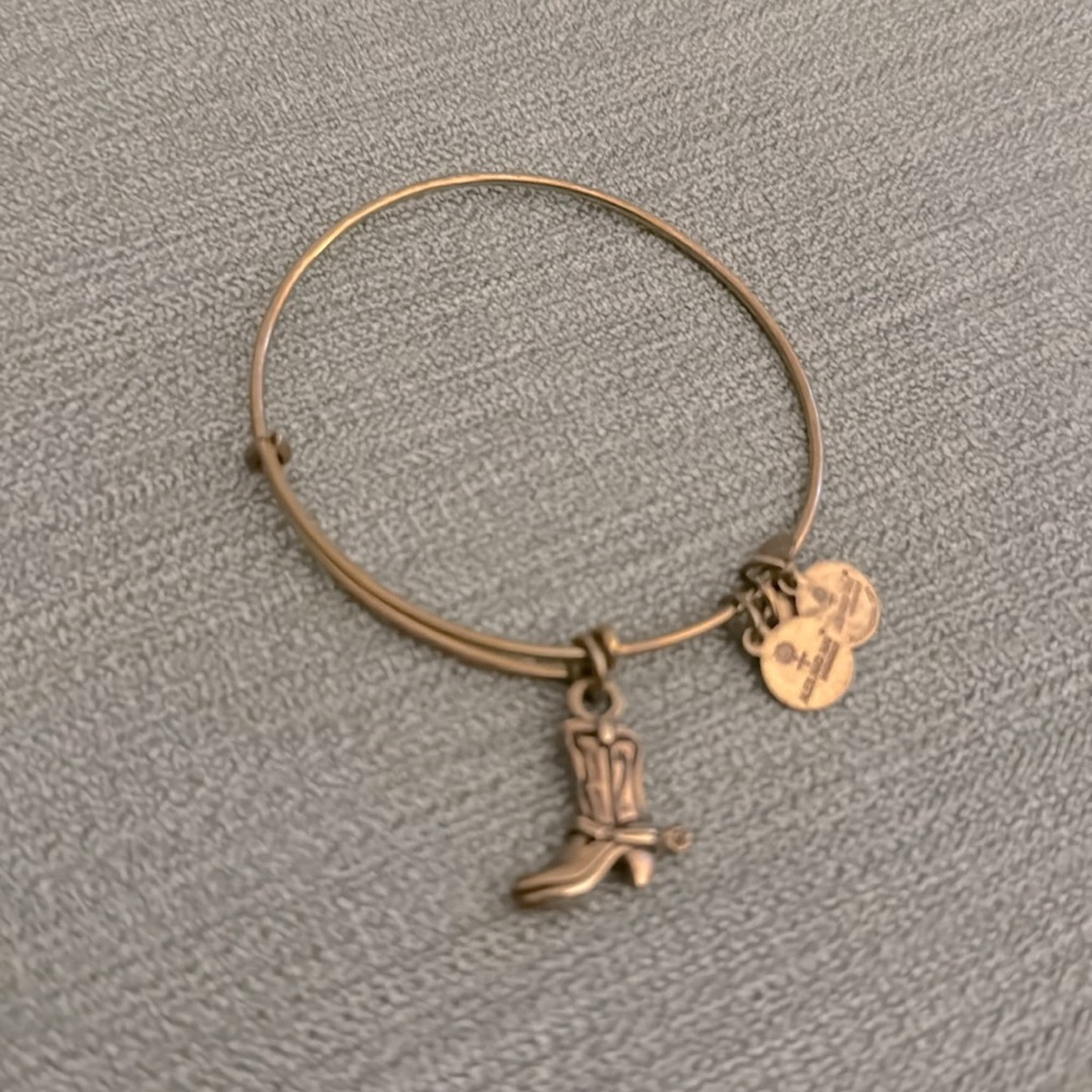 Alex and ani gold cowboy boot bracelet